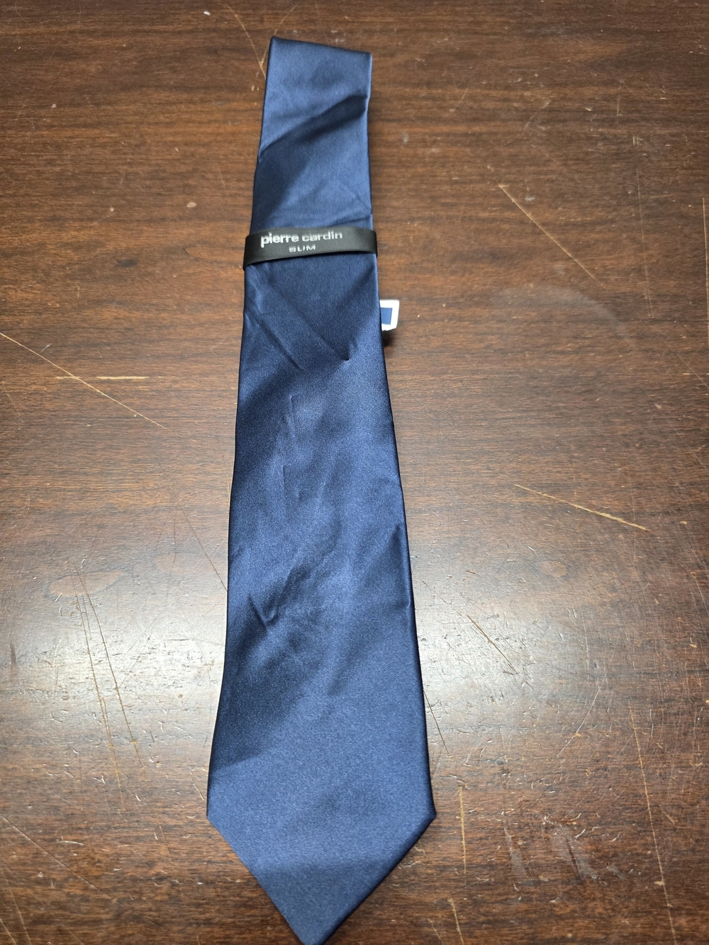 Pierre Cardin Men's Deep Blue Satin Silk Tie